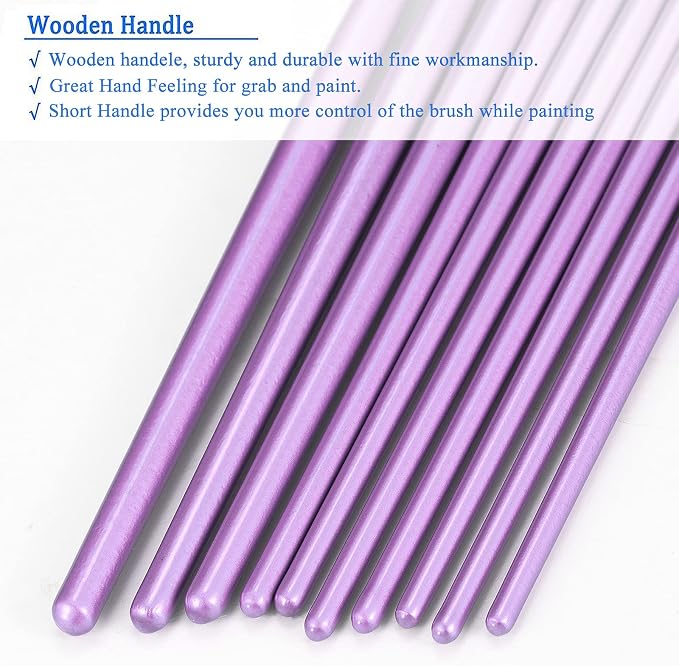 BOSOBO Paint Brushes Set, 4 Pack 40 Pcs Round Pointed Tip Paintbrushes Nylon - Image 5