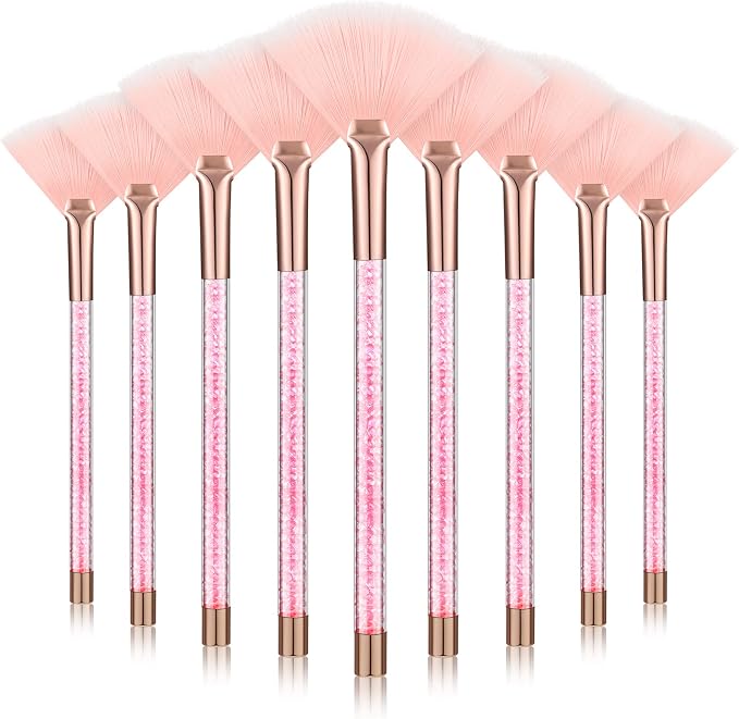 9 Pieces Facial Fan Mask Brushes, Soft Facial Applicator Brushes Tools by Maitys