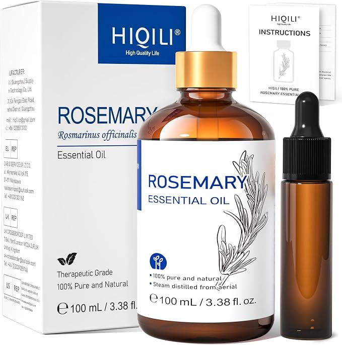HIQILI Rosemary Essential Oil, 100% Pure & Natural, by HIQILI