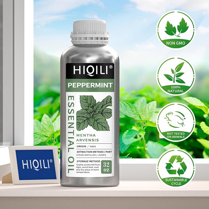 HIQILI Peppermint Essential Oil 32oz 100% Pure Natural Aromatic Oil - Image 8