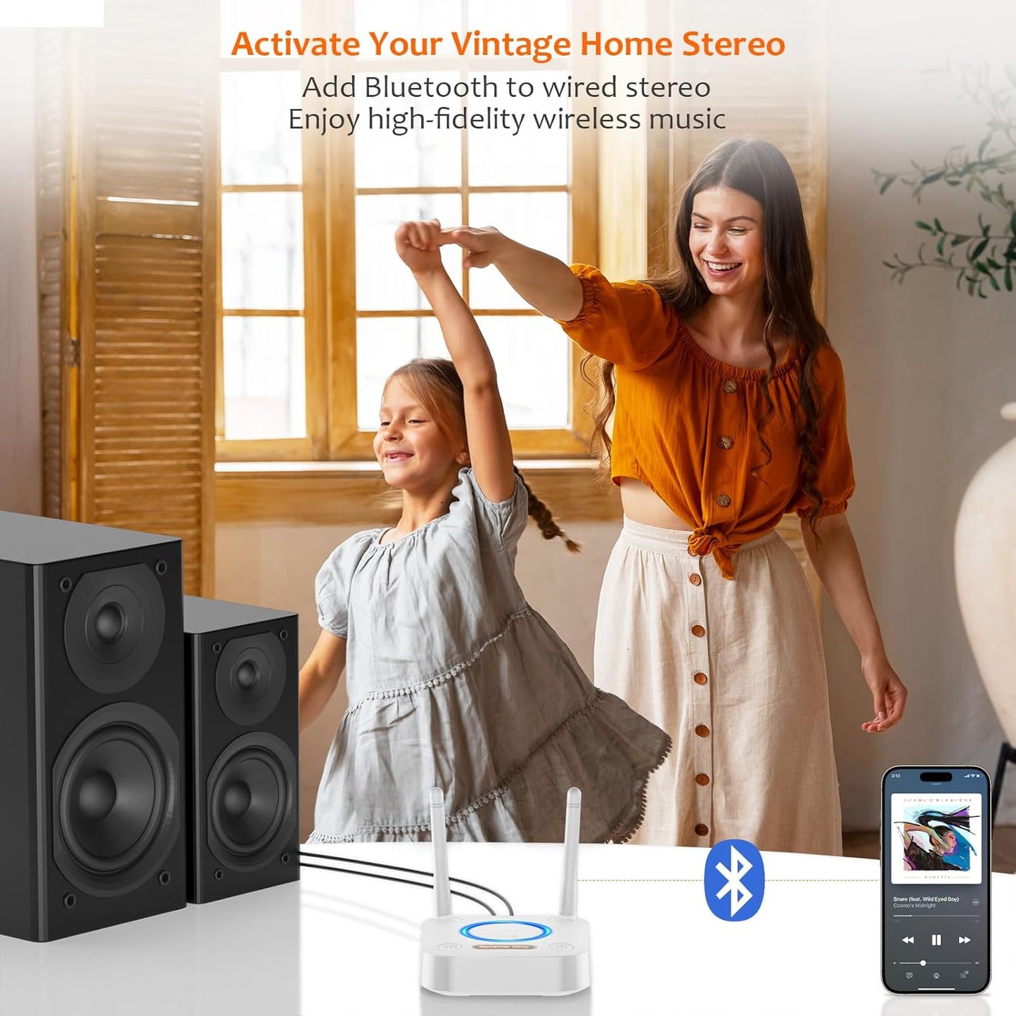 [Upgraded] 1Mii Bluetooth 5.1 Receiver, Long Range HiFi Bluetooth Audio Adapter w/ 3D Surround aptX HD Low Latency, Optical RCA AUX 3.5mm Coaxial for Home Stereo System - B06Pro Grey