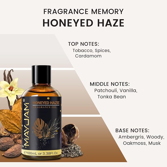 Honeyed Haze Fragrance Oil Essential Oil, MAYJAM 3.38FL.OZ Honeyed Haze Oil - Image 4