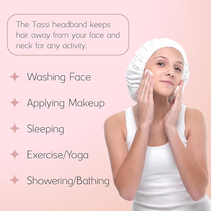 TASSI Hair Holder Head Wrap Stretch Terry Cloth, The Best Way To Hold Your Hair - Image 4