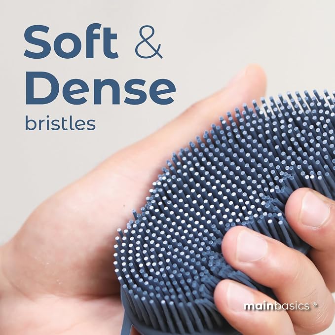 MainBasics Silicone Body Scrubber Dual-Sided Shower Loofah and Scalp Scrubber - Image 3