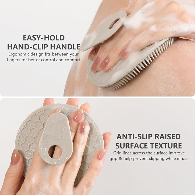 Silicone Body and Face Scrubber Set 5 Pack, BEAUTAIL Shower Bath Scrubber - Image 4