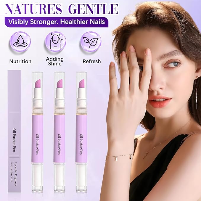 3PCS 2-in-1 Cuticle Oil Pusher Pen, Ceramic Cuticle Pusher & Oil Pen, Nail Care - Image 4