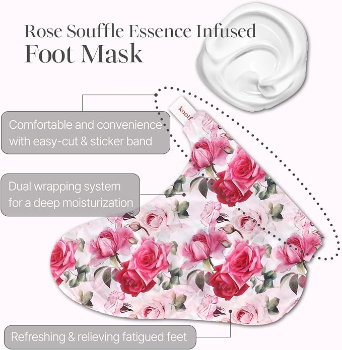 koelf Rose Petal Satin Foot Mask - Image 5