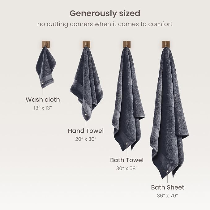BIOWEAVES 100% Organic Cotton Bath Sheet Set of 2 | Soft Oversized Bath Towels - Image 7