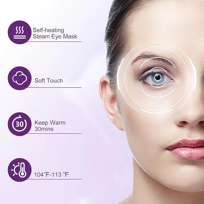 XPCARE 32 Pack Steam Eye Masks for Dry Eyes, SPA Warm Sleep Eye Mask, - Image 6
