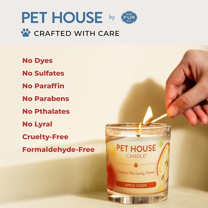 Pet House Scented Candle Plant Based Pet Odor Candle Clean Burning, Long Lasting - Image 3