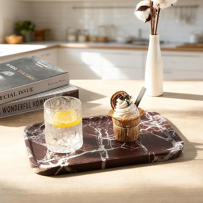 Marble Vanity Tray, 11.8in Stone Bathroom Tray - Image 7