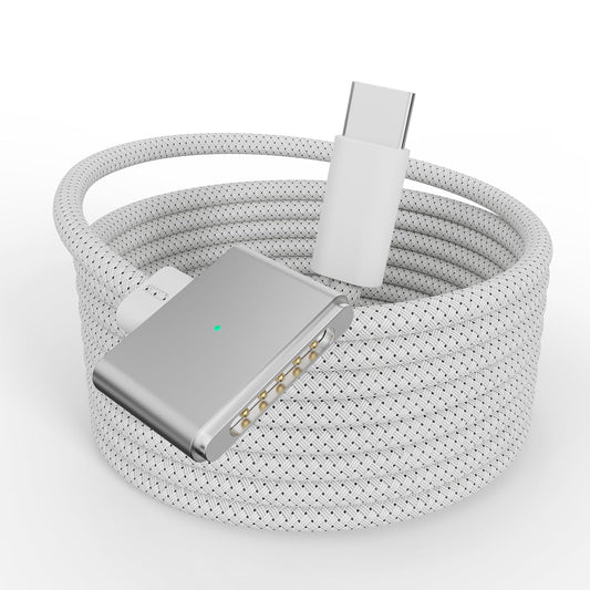 140W USB-C to Magnetic 3 Cable, Safe Charging Cable Compatible with MacBook Pro 2021 M1 Pro & Max 14" 16", MacBook Air 2022 M2, 2023 M2 Pro & Max 14" 16" - 6.6ft White