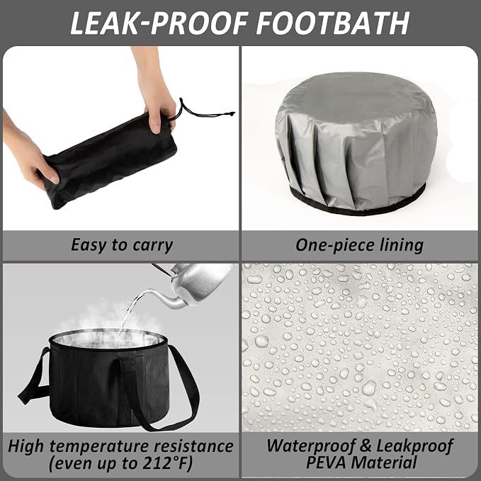 Foot Bath Basin 20L Collapsible Bucket, Portable Foot Soak Tub Feet Soaking - Image 4
