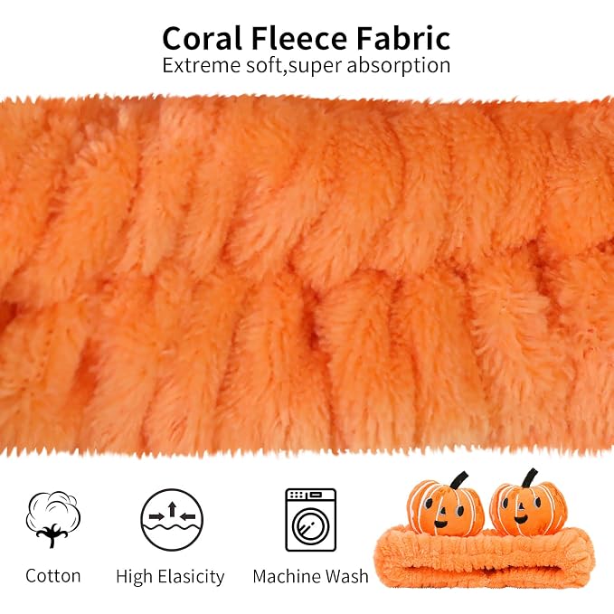 Spa Headband for Washing Face, 2 Pack Cute Halloween Hair Band for Shower Yoga - Image 3