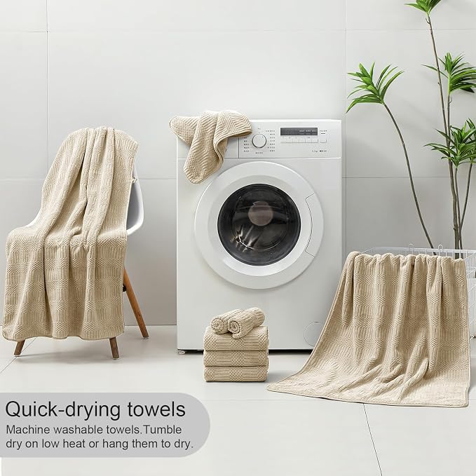8 Piece Bath Towel Set-2 Oversized Bath Sheets, 2 Hand Towels, 4 - Image 8