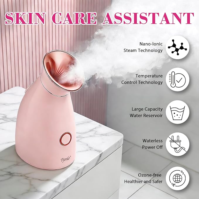 Pjordo Facial Steamer Spa Kit, 12 Skin Care Tools & 5 Jelly Mask Powder - Image 4