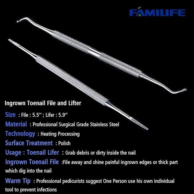FAMILIFE Ingrown Toenail File and Lifter, Salon Use - Image 5