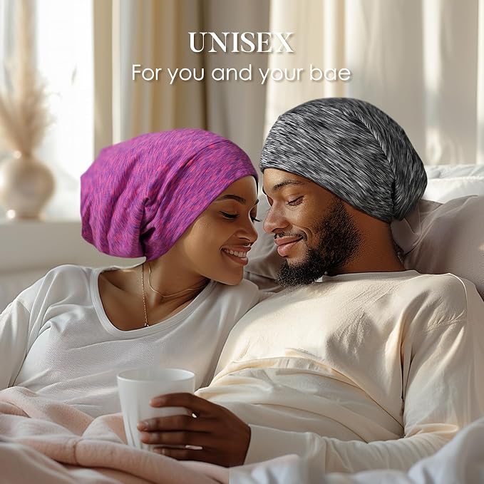 LULUSILK Mulberry Silk Lined Sleep Cap, No More Frizzy Tangled Hair, Stay On - Image 6