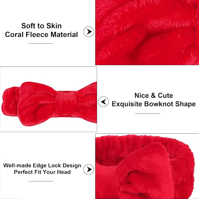 Casoty 10 Pcs Red Makeup Headbands, Hair Band - Image 5