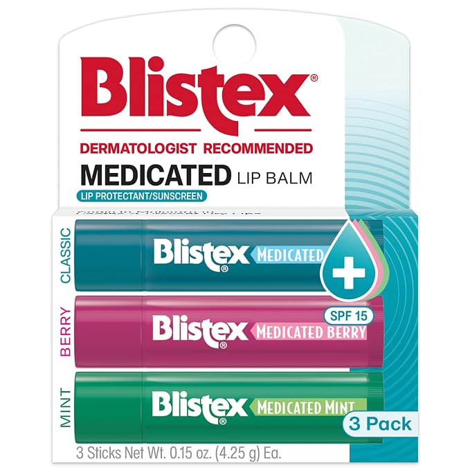Blistex Medicated Lip Balm, 0.15 Oz Each, Mint and Berry Flavor, Soothes and by BLISTEXLIPCARE