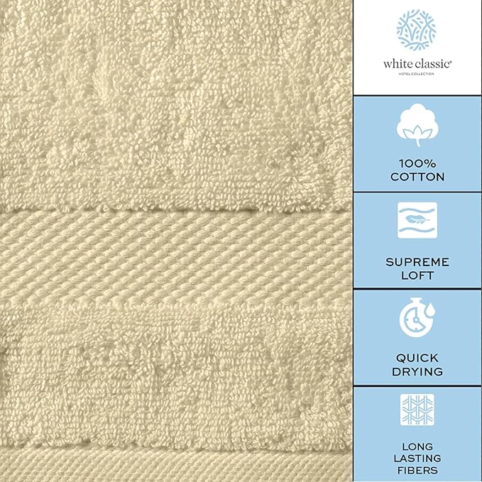 White Classic Luxury Soft Beige Bath Sheet Towels - Image 7