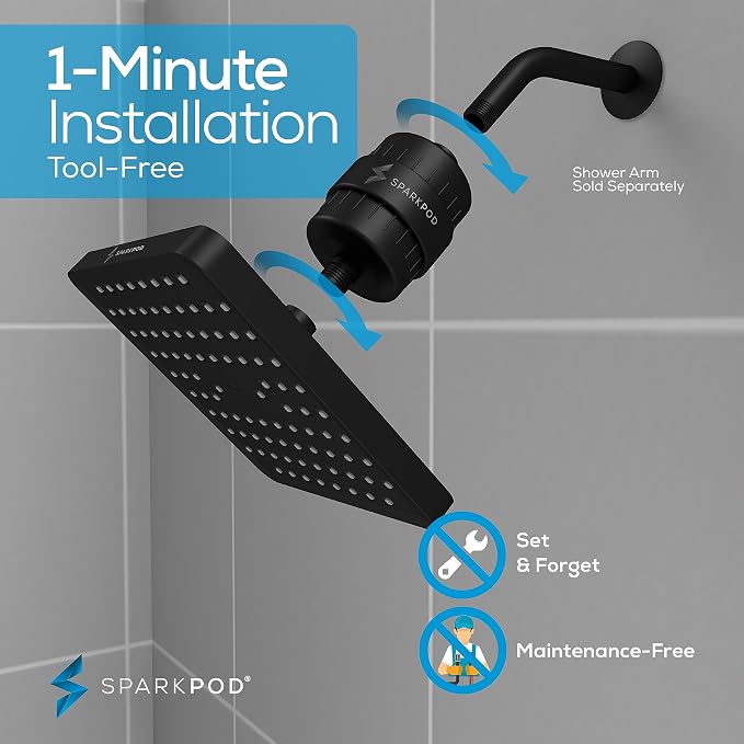 SparkPod Luxury Filtered Shower Head Set 23 Stage Shower Filter - Image 5
