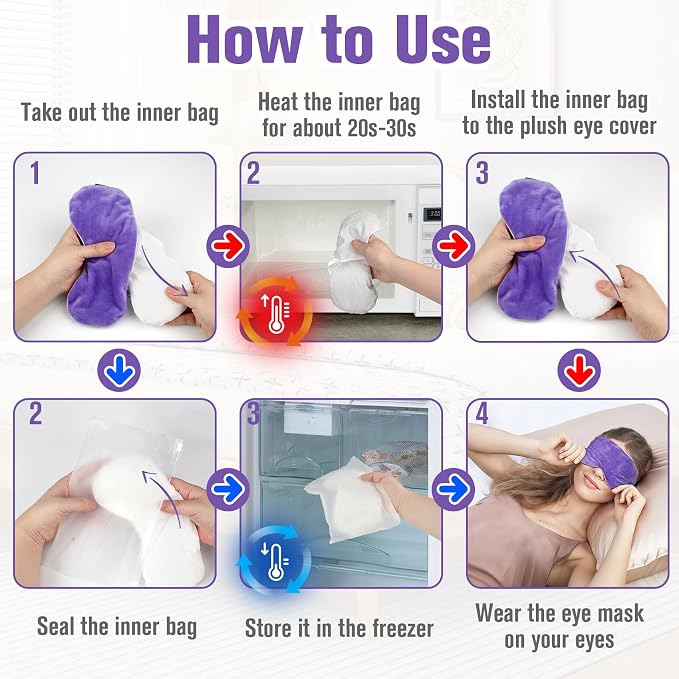BeHoomi Heated Eye Mask, Weighted Sleep Mask Warm Compress - Image 6