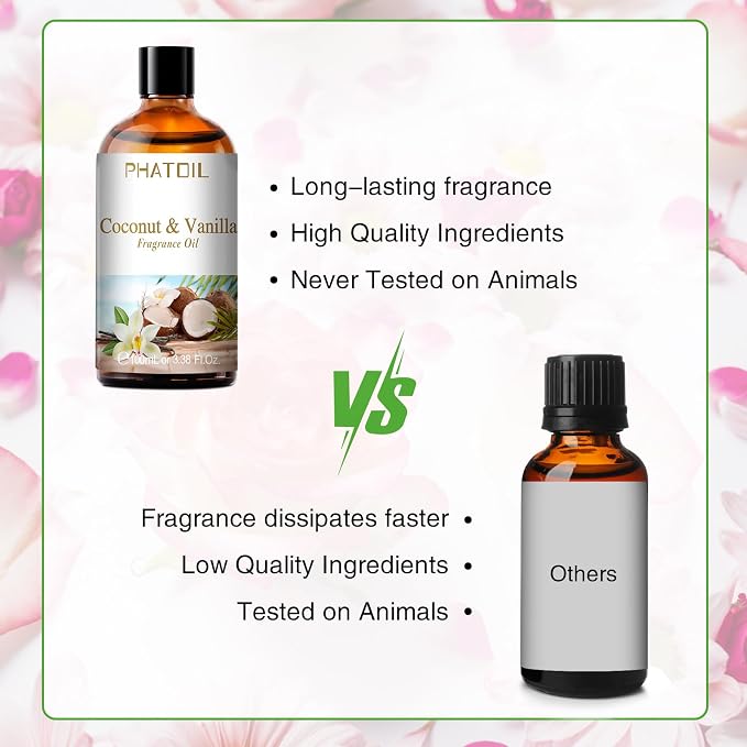PHATOIL 3.38FL.OZ Coconut & Vanilla Fragrance Oils - Image 4