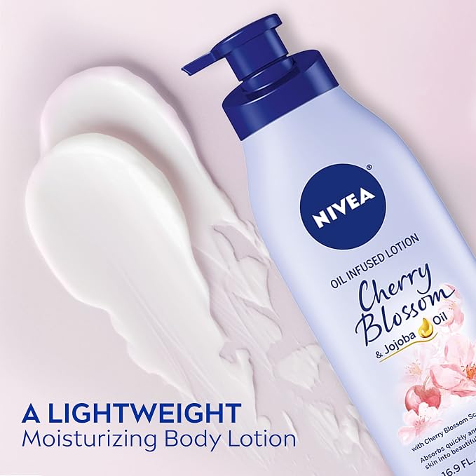 NIVEA Oil Infused Cherry Blossom and Jojoba Oil Body Lotion - Image 2