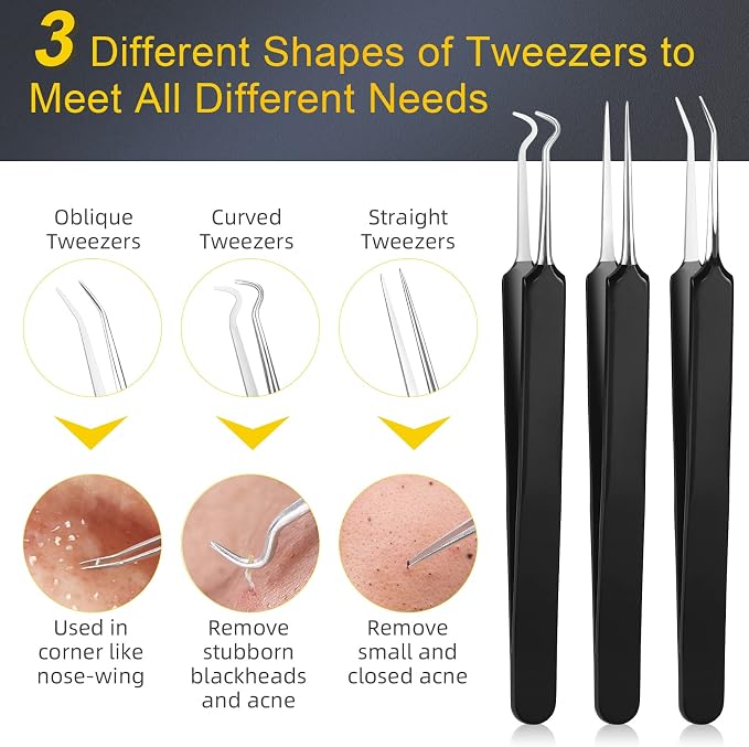 Pimple Popper Tool Kit, IUMAKEVP 15 PCS Professional Stainless Steel Blackhead - Image 2