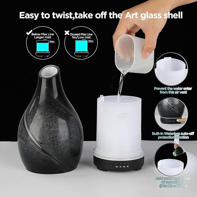 INRORANS Star River Aromatherapy Diffuser - 160ml Ultrasonic Essential Oil - Image 5
