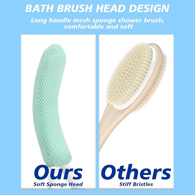 Back Scrubber for Shower，Mesh Sponge Body Shower Brush - Image 7