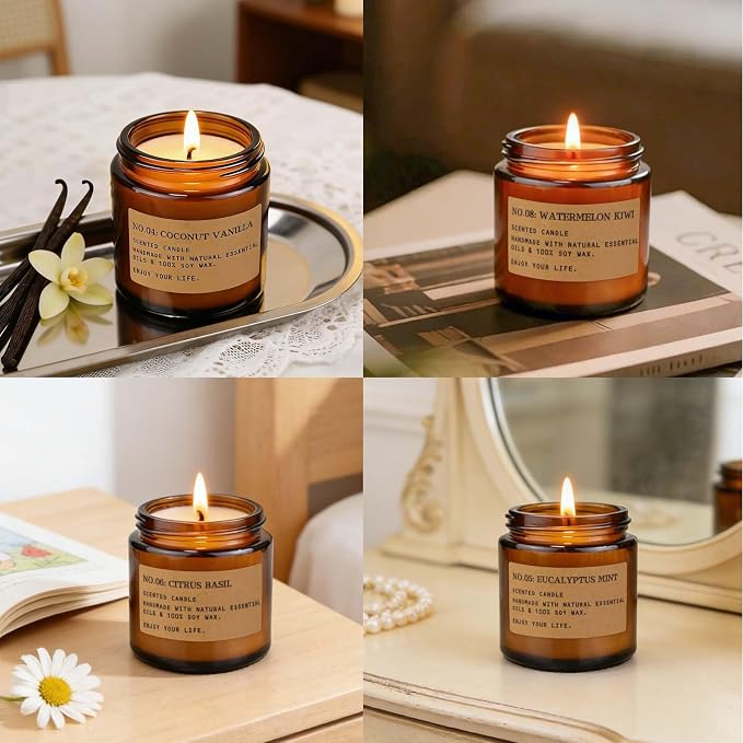 8 Pack Scented Candles for Home, Long Lasting Soy Wax Candle Gift Set, - Image 4