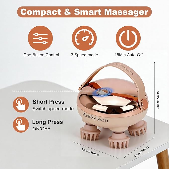 Electric Scalp Massager, Head Massager Relaxes Scalp Pressure & Promotes Hair - Image 4