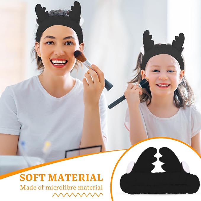 Jowmoy Cute antlers Headband Frog Eye Elastic to Wash Face - Image 6