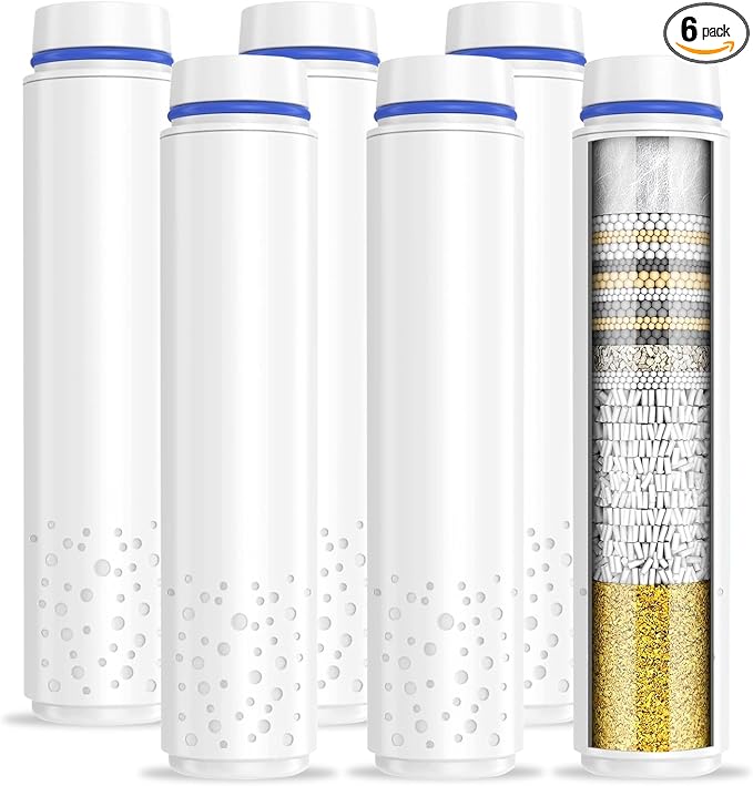 PWERAN 6 Pack Shower Filter for Handheld Shower Head, 15 Stage Replacement by Sipaote