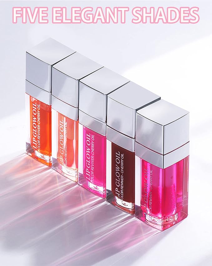 Hydrating Plumping Lip Glow Oil, Tinted Lip Gloss Lip Stain, Glow Reviver Lip - Image 7