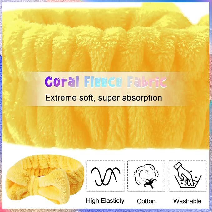 Jutom 74 Pcs Spa Headband Set 37 Styles Coral Fleece Terry Cloth Facial Hair - Image 3
