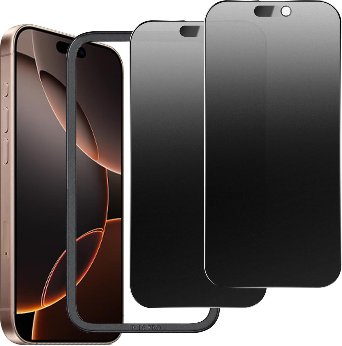 2 Pack Matte Privacy Screen Protector for iPhone 16 Pro Screen Protector Anti-Glare, Anti-Spy Tempered Glass Film, Smooth and Responsive Touch Anti-Scratch Glass