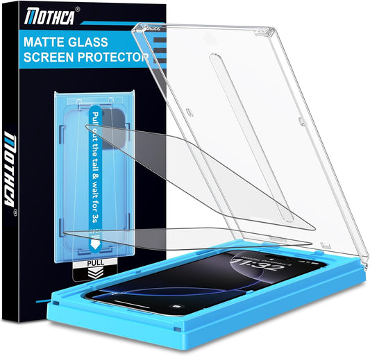 Mothca 2 Pack Matte Glass Screen Protector for iPhone 16 Pro 6.3-inch [Auto Fit Box Dust-Free] Edge to Edge Full Coverage Anti-Glare & Anti-Fingerprint Tempered Glass, Bubble Free, Smooth as Silk