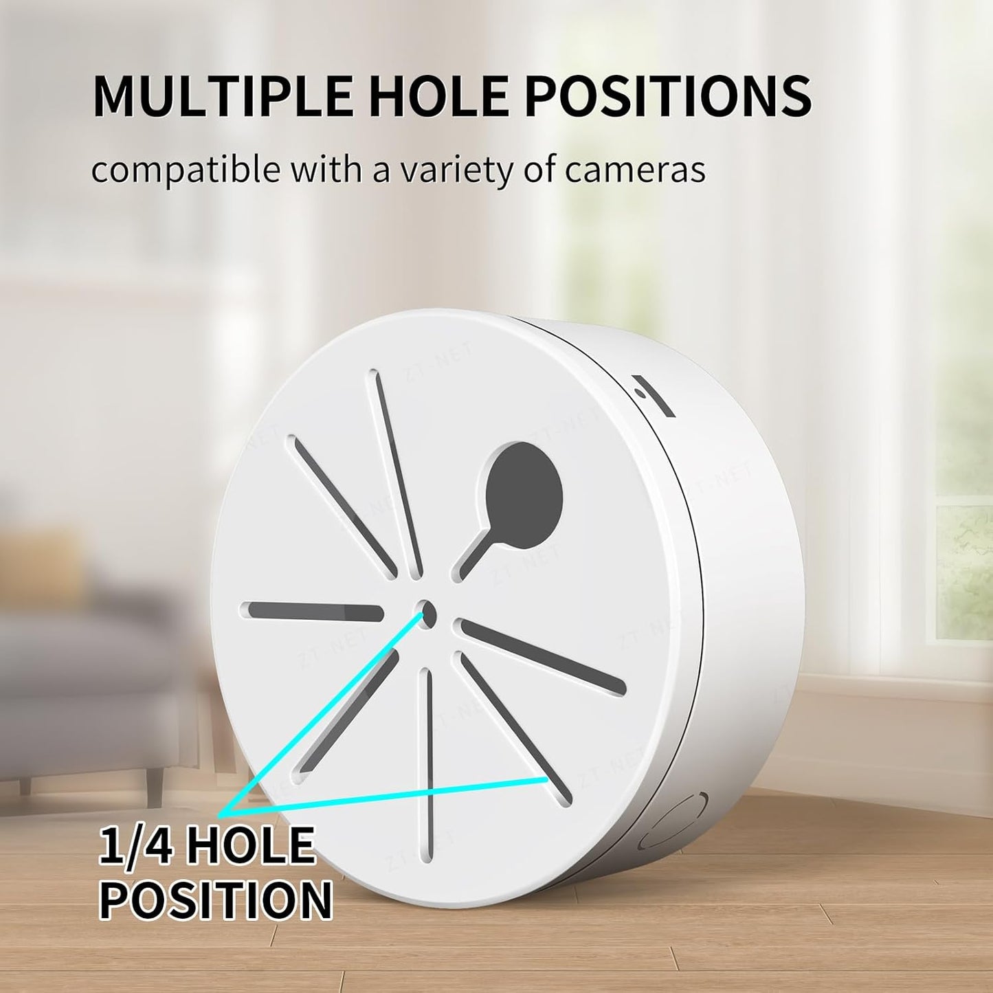 ZT-NET Universal Bullet Security Mount Box Dome Camera Junction Box Bracket Hide Cable ABS Plastic Enclosure Indoor Camera Cover CCTV Surveillance White 1 Pack (Not Included Camera)