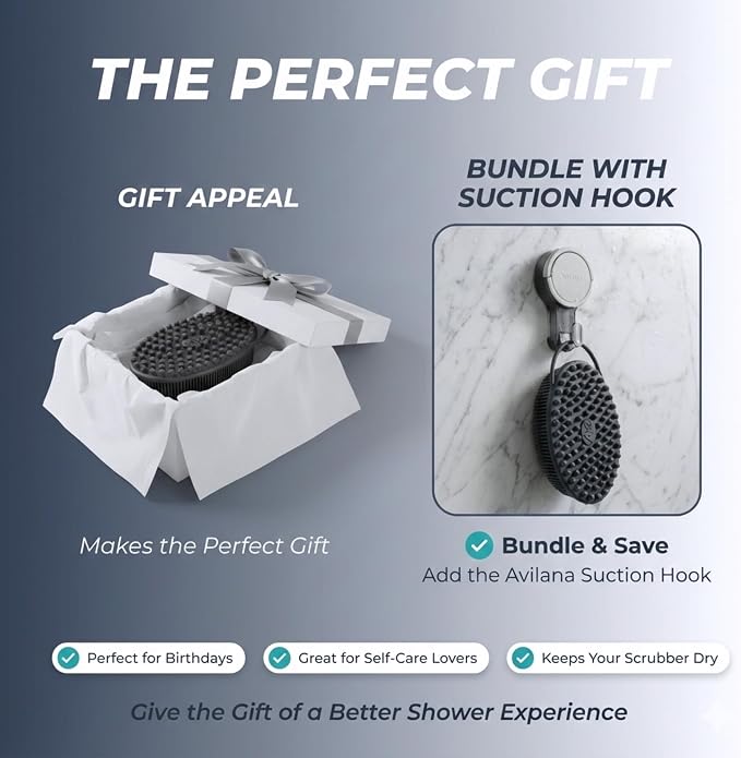 Avilana Silver Edition Body Scrubber and Face Brush Set - Image 7