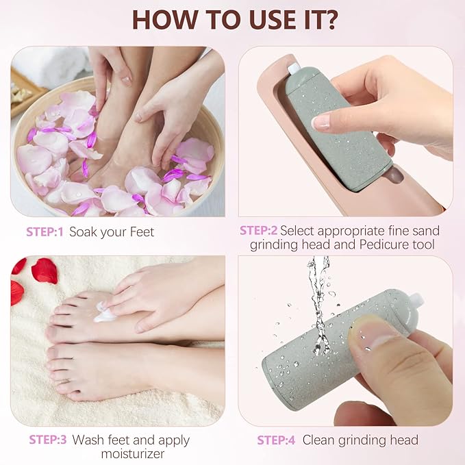 Electric Callus Removers for Feet, Haootadiy Electric Foot Callus Remover - Image 6