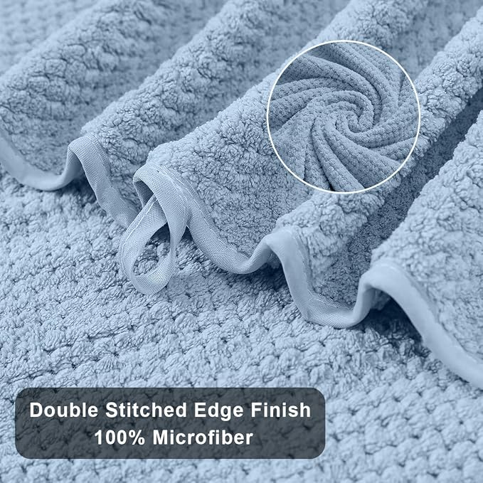 8-Piece Blue Bath Towels Set, 2 Oversized Large Bath Towels Sheet, 2 Hand - Image 9