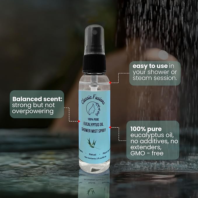 100% Pure Eucalyptus Oil Shower Spray – 2oz Natural Mist - Image 3