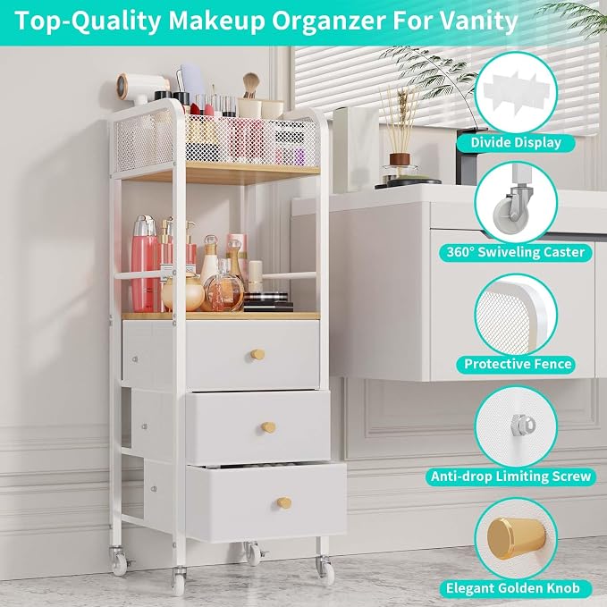 HapiRm Rolling Makeup Cart Organizer - Image 6