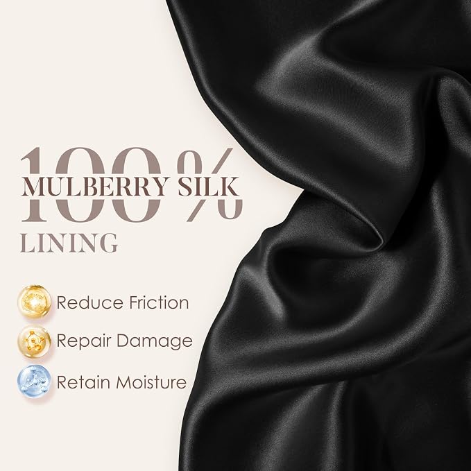 LULUSILK 100% Mulberry Silk Lined Sleep Cap, No More Frizzy Tangled Hair - Image 2