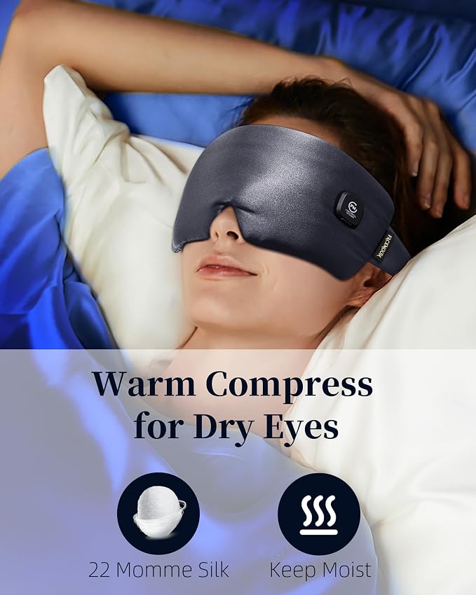 Heated Eye Mask for Dry Eyes: Silk Cordless Eye Warmer Compress for Dry Eyes - Image 4