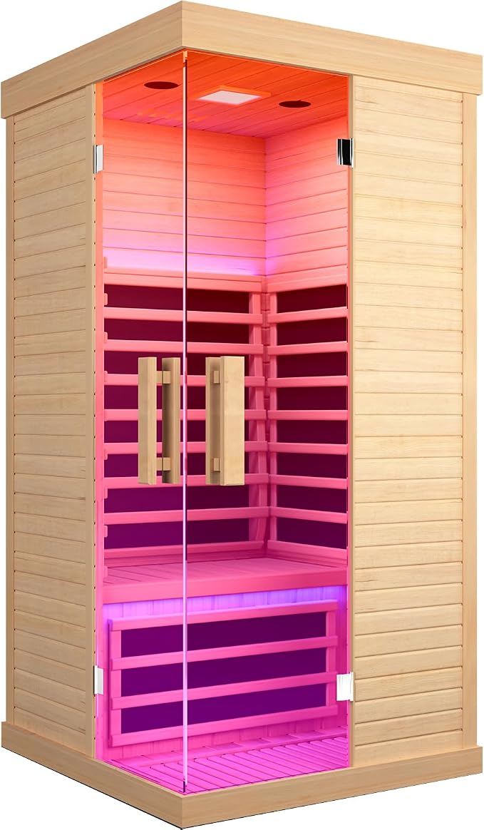 OUTEXER Sauna Room Indoor Far Infrared Saunas Home Canadian Hemlock 1450W by OUTEXER