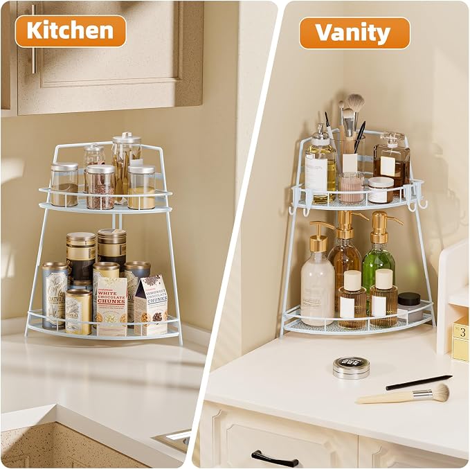 VITVITI 2 Tier Corner Bathroom Counter Organizer, Metal Bathroom Countertop - Image 5